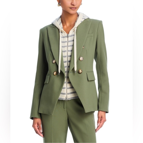 Veronica Beard Miller Dickey Blazer in Stone Army - Picture 2 of 9